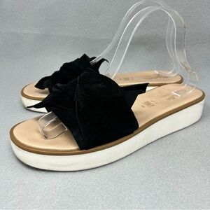 Seychelles Black Leather Suede Platform Sandals Women’s Size 9.5.